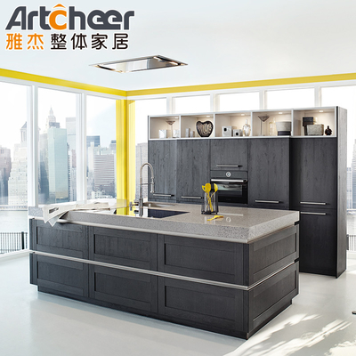 خرید کابینت آشپزخانه شاکر خاکستری با رنگ خاکستری و سفید ساخت آنلاین
