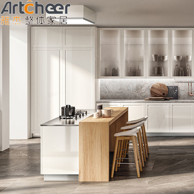 خرید کابینت های آشپزخانه چوبی جامد بلوط با میز کار Ogee Edge ساخت آنلاین