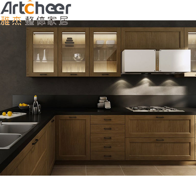 خرید کابینت رنگی LED سفارشی شده کابینت آشپزخانه ای سبک ایتالیایی با طراحی کلاسیک ساخت آنلاین