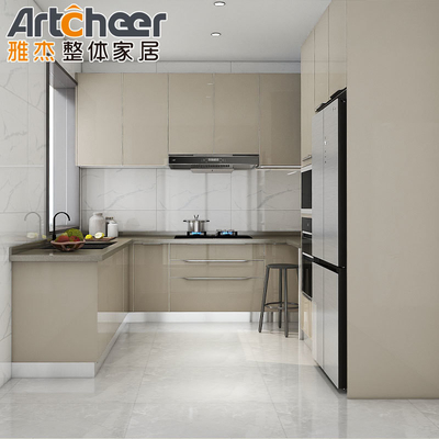 خرید مجموعه کامل کابینت های آشپزخانه چوبی فولاد ضد زنگ برای گزینه های رنگی سفارشی ساخت آنلاین