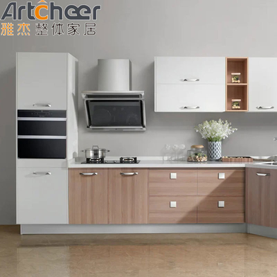 خرید کابینت آشپزخانه مدرن با سبک با سازماندهی ذخیره سازی و درب چوبی ماندگار ساخت آنلاین