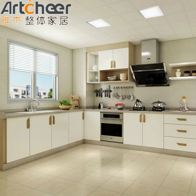 خرید کابینت آشپزخانه با جزیره قابل تنظیم در طراحی سیاه و سفید Sunmica ساخت آنلاین