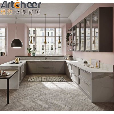 خرید کابینت آشپزخانه چوبی جامد با درجه مواد E1 ساخت آنلاین