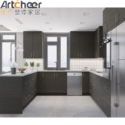 خرید کابینت آشپزخانه با شکل U با پانل درب مبرانی مدرن ساخت آنلاین