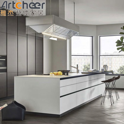 خرید کابینت آشپزخانه کابینت پروفایل آلومینیوم مبلمان طراحی مدرن با مواد HPL درجه E0 ساخت آنلاین