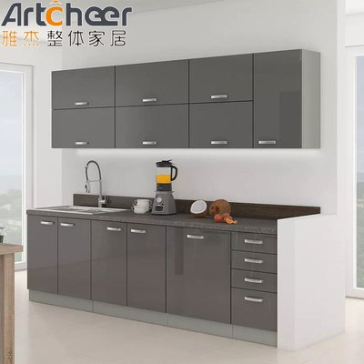 خرید کابینت آشپزخانه سبک فرانسوی با نصف قطر کناره ای و تخته ملامینه ساخت آنلاین