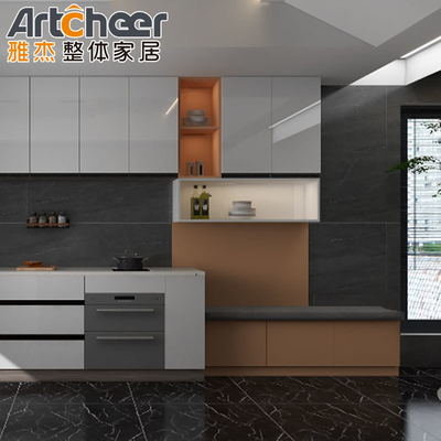 خرید کابینت آشپزخانه با رنگ لاکی و طراحی ماژولار ساخت آنلاین