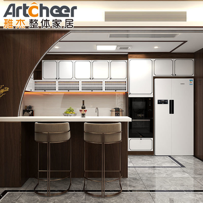 خرید کابینت آشپزخانه های مدرن سفید لاک ساخته شده با پایان مات و مواد درجه E1 ساخت آنلاین