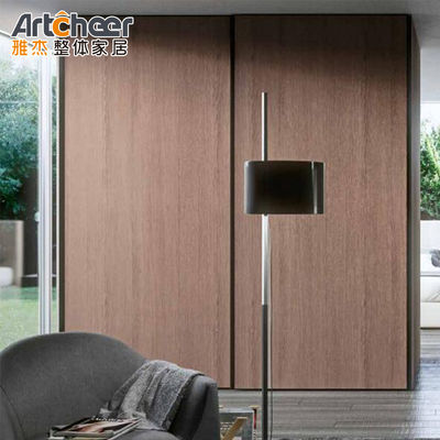خرید NO جمع شده سنسور مدرن اسلاید درب چوبی اسلاید شیشه ای کمد برای مبلمان اتاق خواب ساخت آنلاین