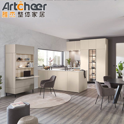 خرید کابینت آشپزخانه مدرن با سبک باستانی و بالای مرمر لوکس ساخت آنلاین
