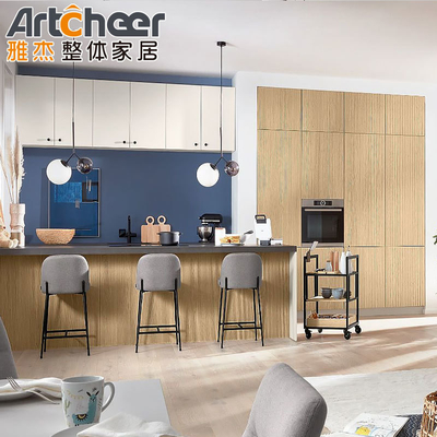 خرید کابینت آشپزخانه آویزان دیواری چوب بیرک سبک اروپایی برای مبلمان آشپزخانه ماژولار ساخت آنلاین