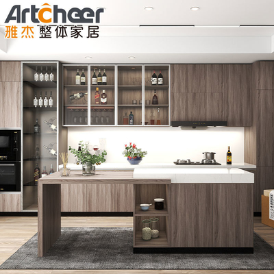 خرید کابینت آشپزخانه مدرن I شکل مبلمان آشپزخانه چوبی جامد برای داخلی های پایدار ساخت آنلاین