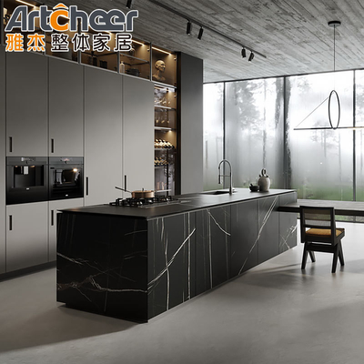 خرید کابینت آشپزخانه چوبی جامد شکل I کابینت آشپزخانه چوبی برای آشپزخانه ساخت آنلاین