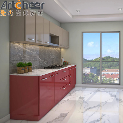 خرید مبلمان پلائیوود کابینت آشپزخانه رنگ خاکستری درخشان با رنگ لاک ساخت آنلاین