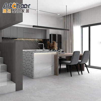 خرید RTA مواد درب Melamine Board کابینت آشپزخانه درخشان با میز بالای سنگ سینتر شده ساخت آنلاین
