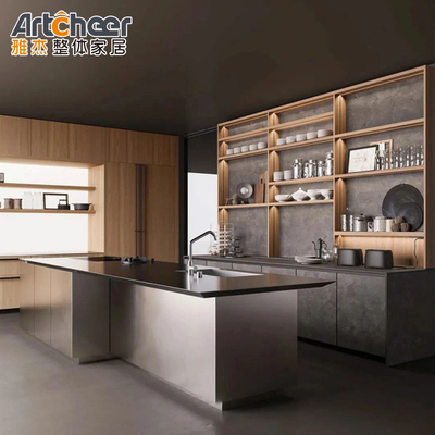 خرید کابینت آشپزخانه ای مدرن و با سبک با جزیره و طراحی سنتی کامل ساخت آنلاین