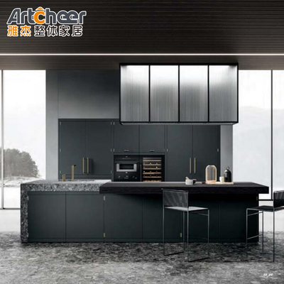 خرید کابینت آشپزخانه چوبی جامد در اندازه سفارشی با ظروف زباله و طراحی ماژولار ساخت آنلاین
