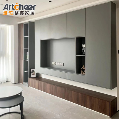 خرید کابینت تلویزیون دیواری اتاق خواب در مواد چوبی با اندازه سفارشی و بسته بندی پست ساخت آنلاین