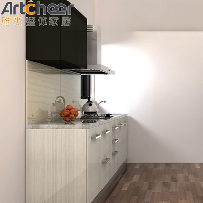 چوب جامد ملامینه پایان کابینت آشپزخانه کشو دستگیره برای رضایت مشتری