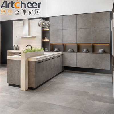 کابینت آشپزخانه ای مدرن ایتالیایی با میز کار فولاد ضد زنگ و طراحی ماژولار