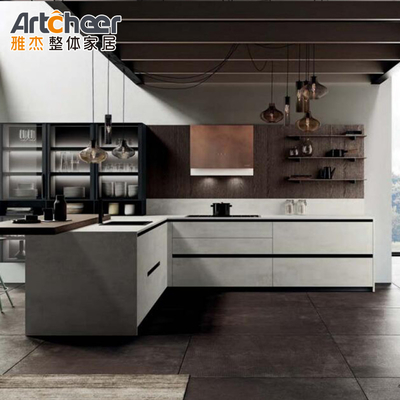قفسه کابینت آشپزخانه با درب و دیوار کابینت درجه E1 لایه بندی شده Ogee Edge