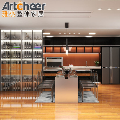 کابینت های اسکاندیناوی مبلمان آشپزخانه مدرن با کابینت های سفارشی و میز جزیره ای