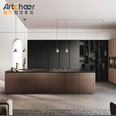 کابینت جزیره آشپزخانه مدرن طرح بسته مسطح برای خانه مدرن درجه مواد E1