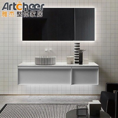 حمام غرور مجموعه 42 اینچ مدرن واحد سینک اتاق نشیمن شناور کابینت دیوار نصب شده
